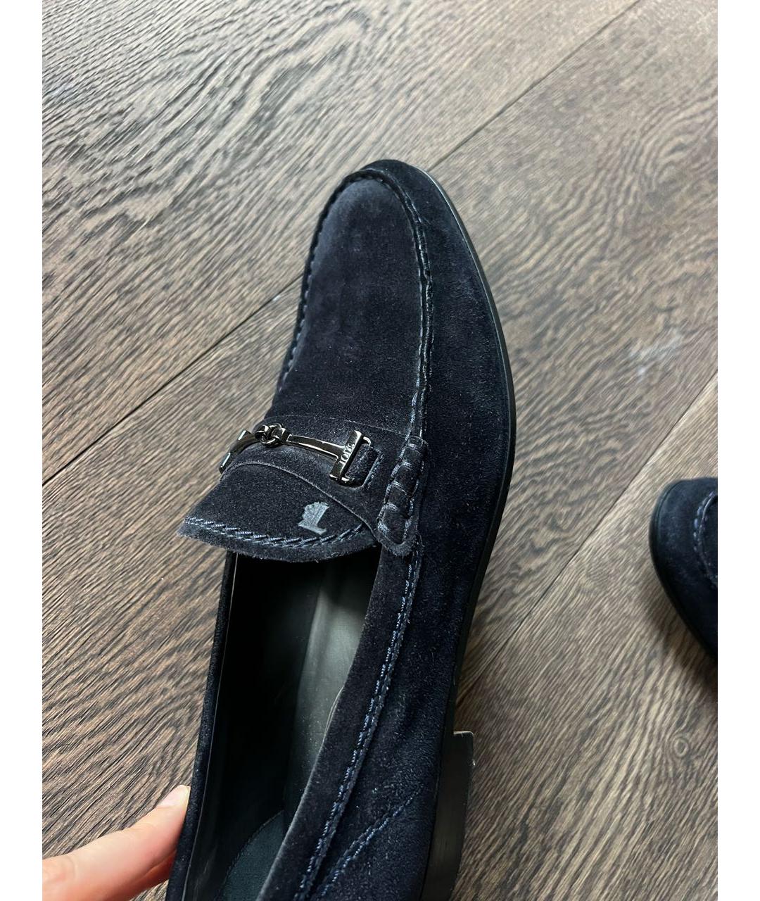TOD'S Темно-синие замшевые лоферы, фото 7
