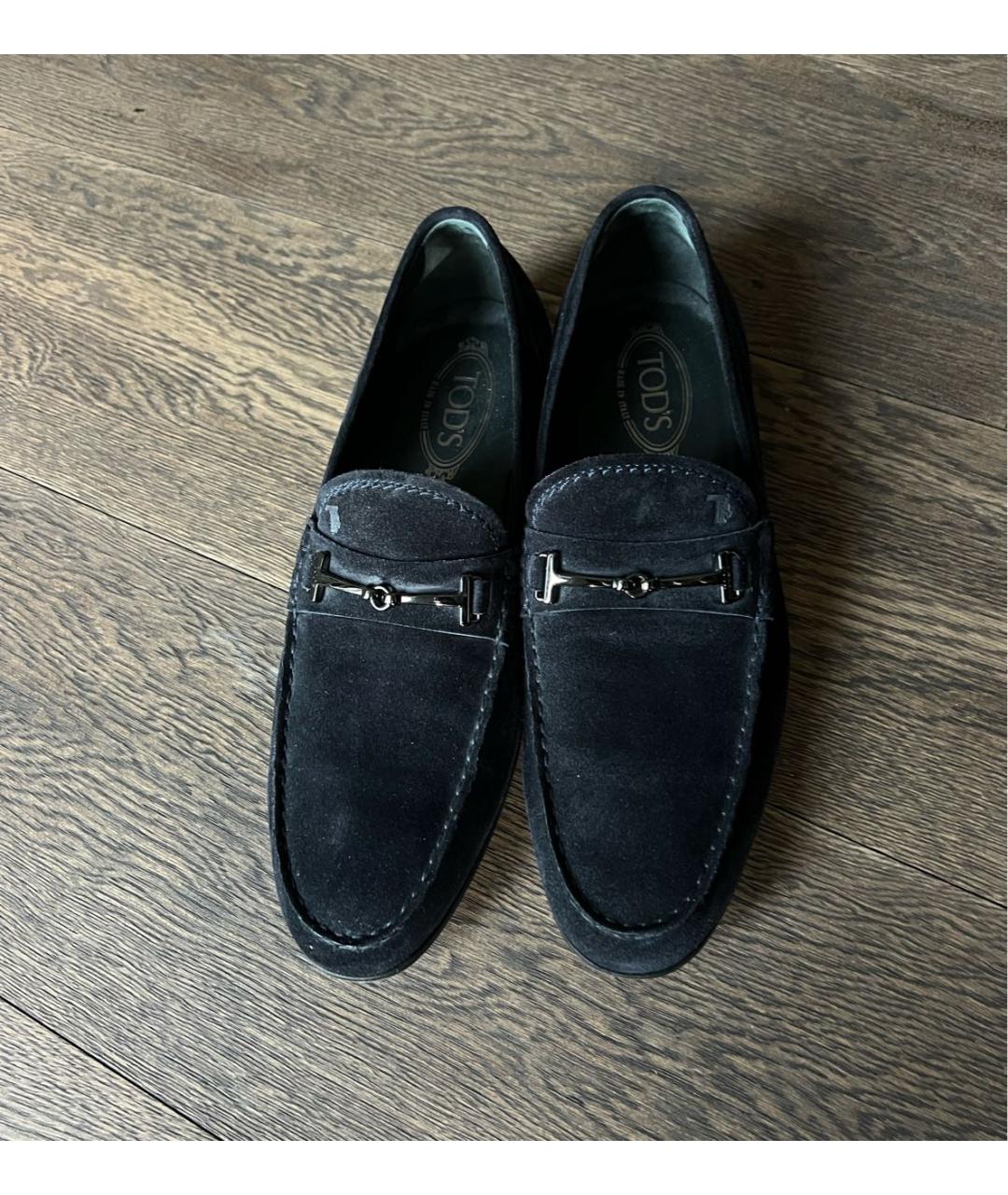 TOD'S Темно-синие замшевые лоферы, фото 3