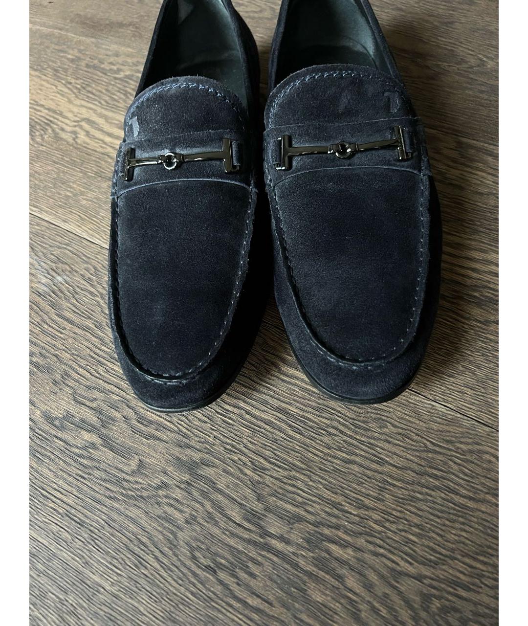 TOD'S Темно-синие замшевые лоферы, фото 2