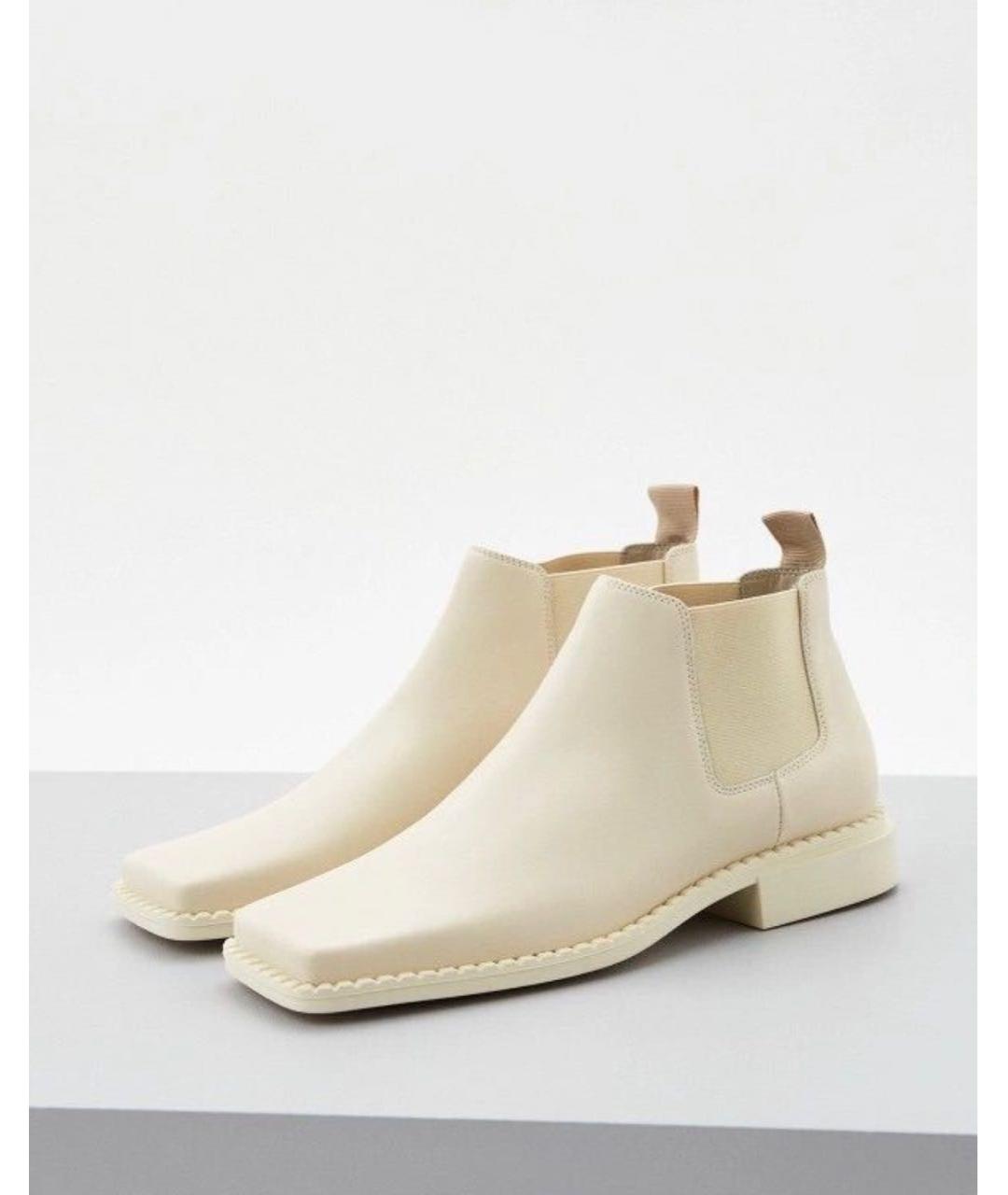 MAX MARA Белые кожаные ботинки, фото 2
