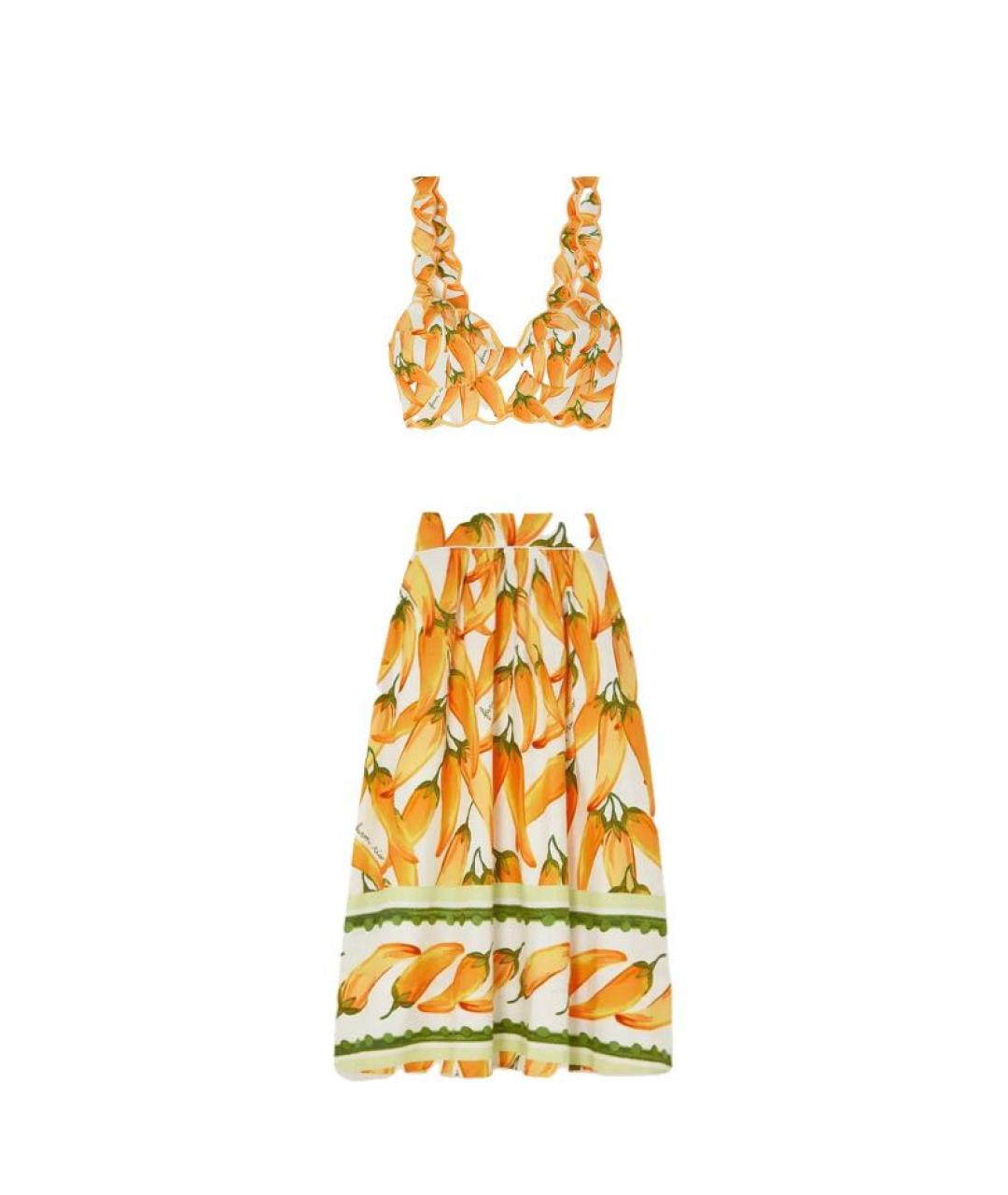 FARM RIO Желтый льняной костюм с юбками, фото 1