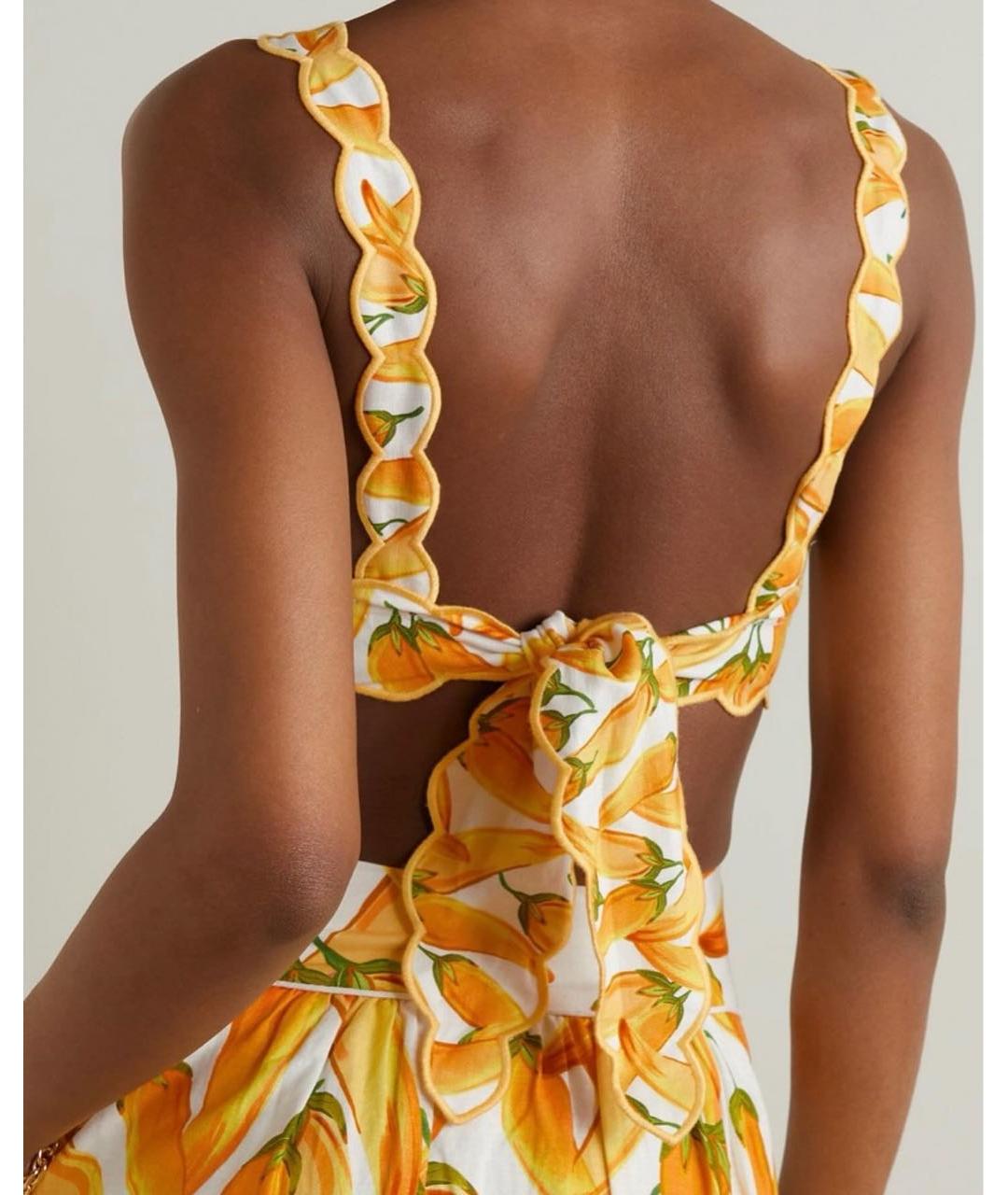 FARM RIO Желтый льняной костюм с юбками, фото 8