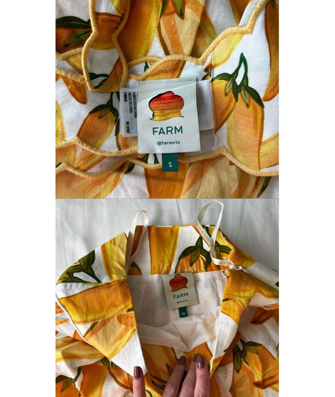 FARM RIO Желтый льняной костюм с юбками, фото 5