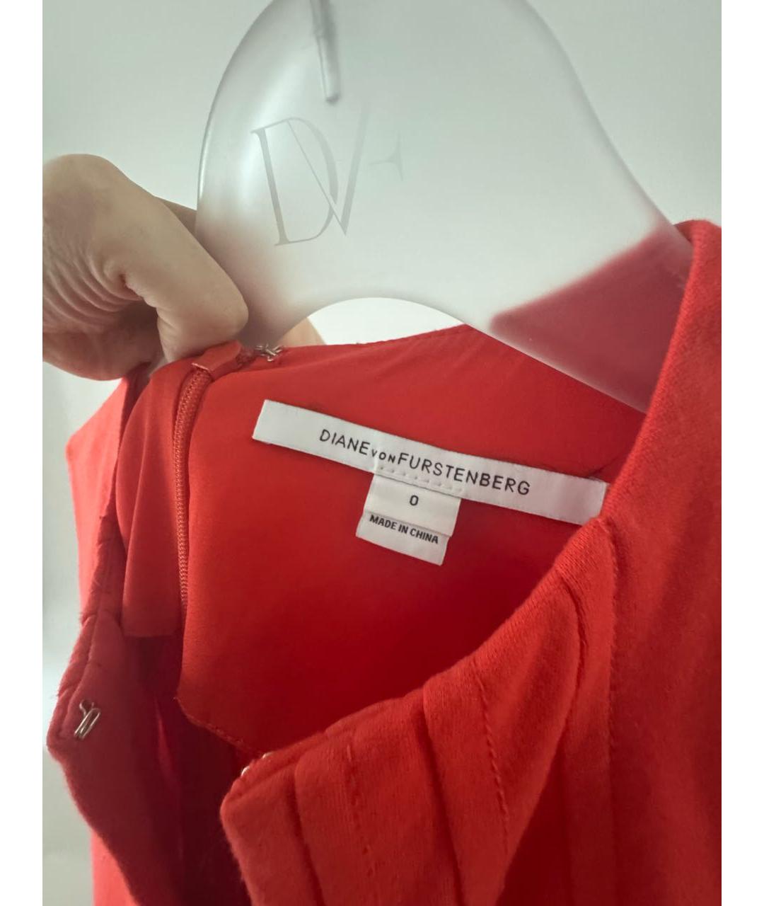 DIANE VON FURSTENBERG Оранжевое вискозное повседневное платье, фото 3