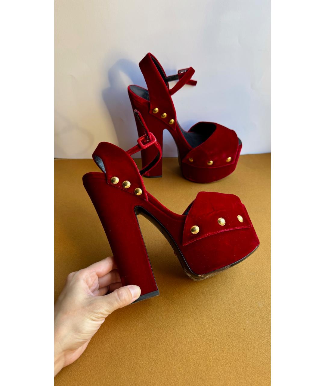 GIUSEPPE ZANOTTI DESIGN Красные бархатные туфли, фото 3