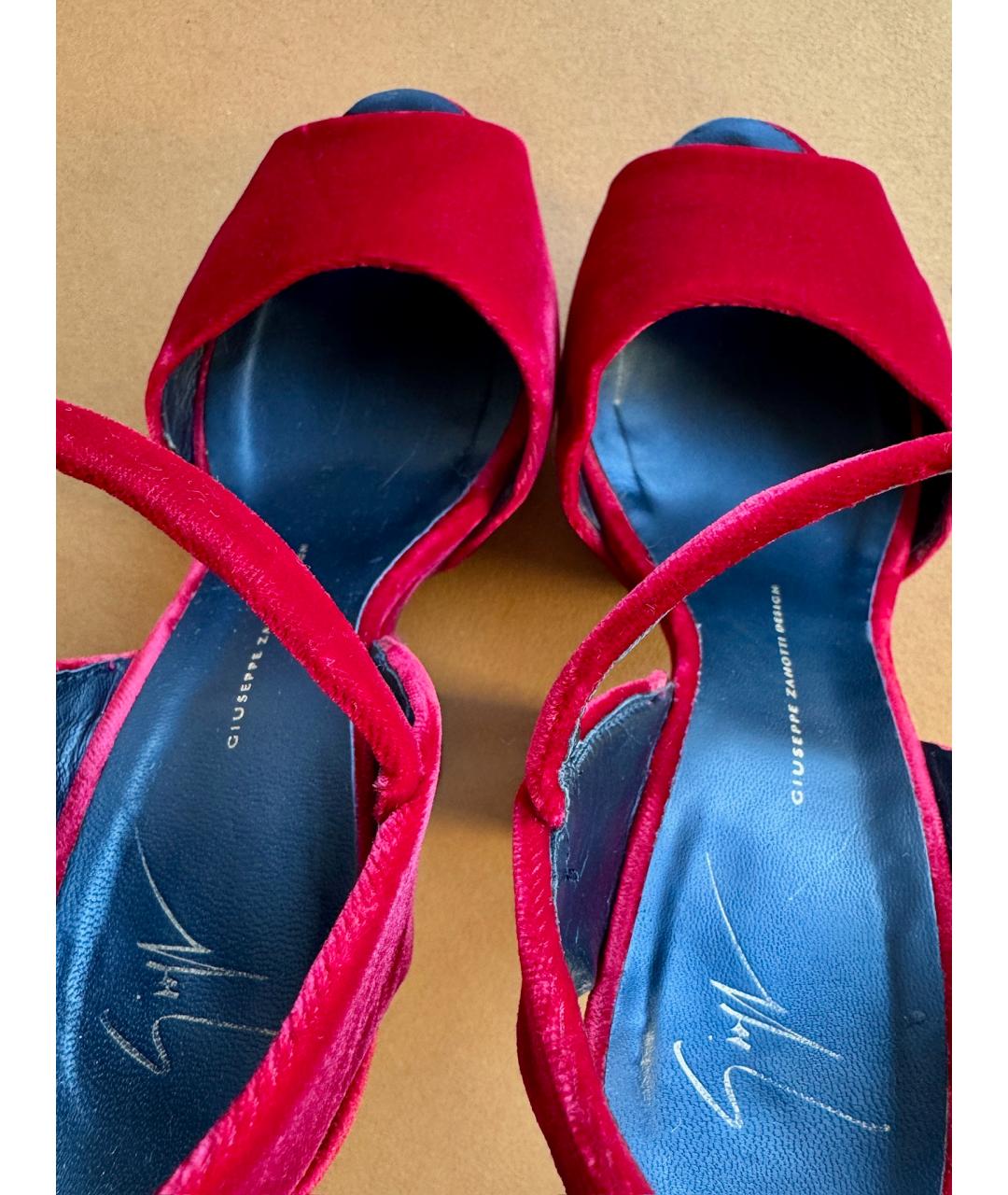 GIUSEPPE ZANOTTI DESIGN Красные бархатные туфли, фото 6
