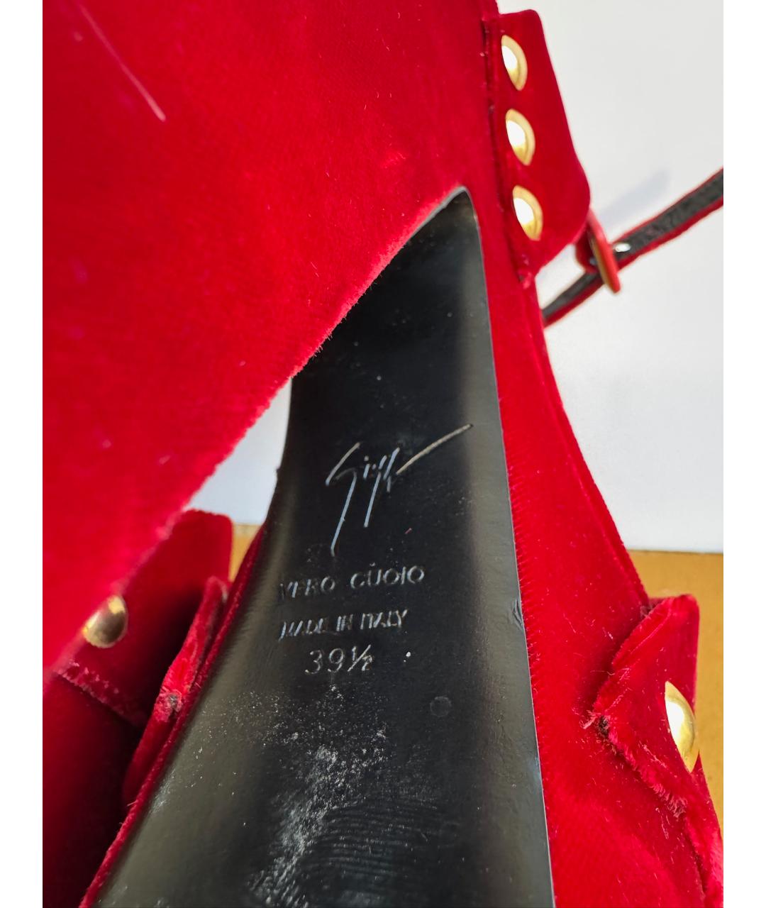 GIUSEPPE ZANOTTI DESIGN Красные бархатные туфли, фото 7