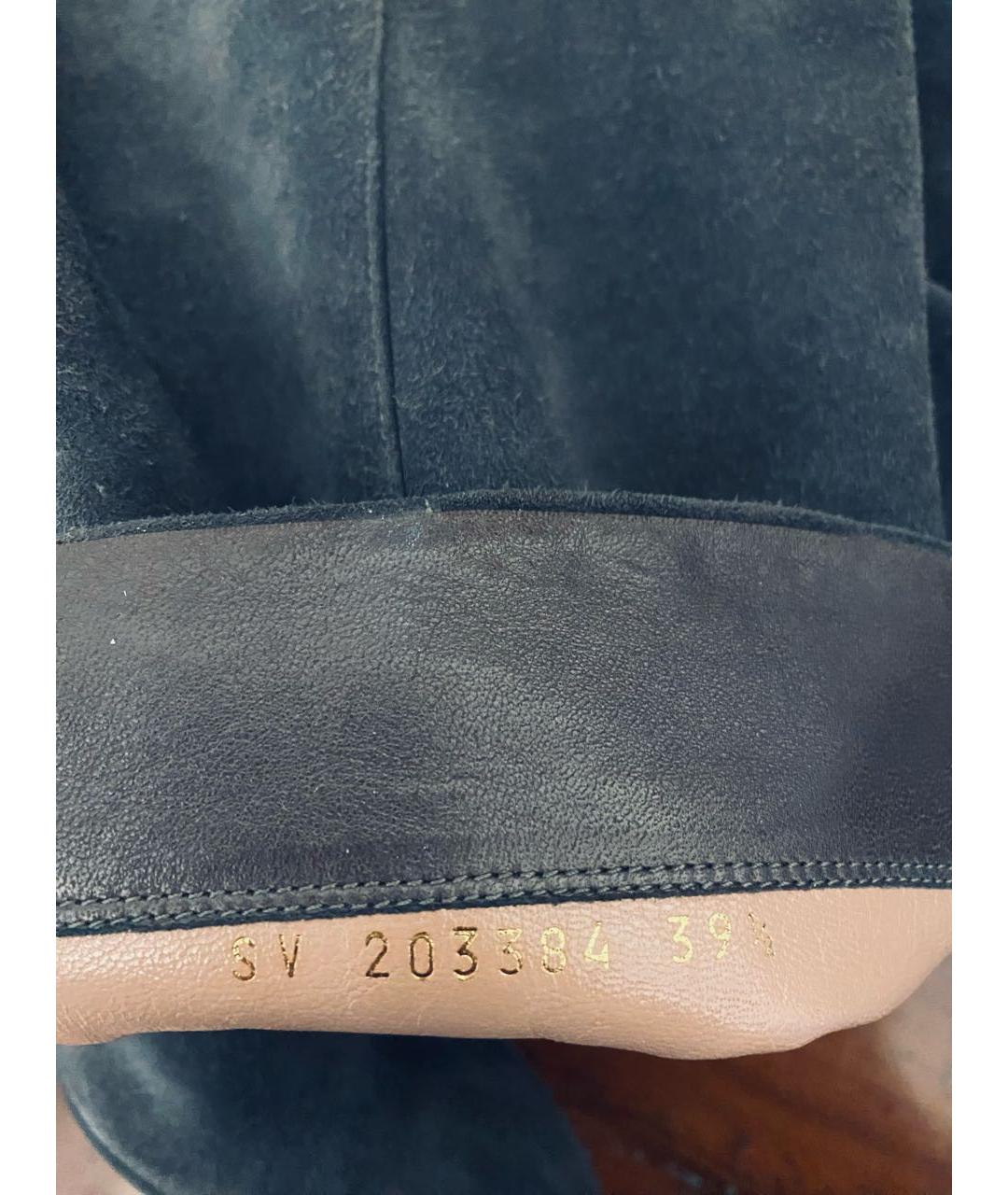 SAINT LAURENT Серые замшевые сапоги, фото 5