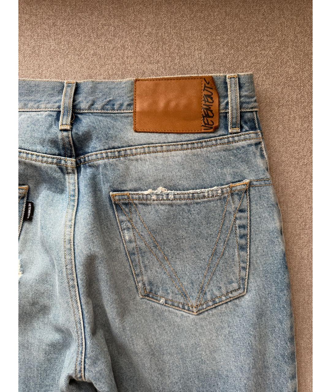 VETEMENTS Голубые хлопковые прямые джинсы, фото 5