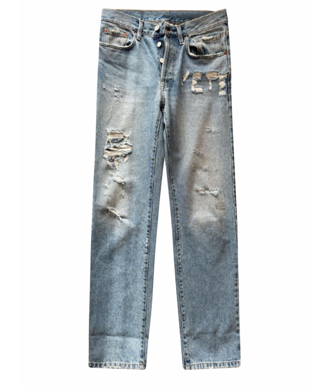 VETEMENTS Голубые хлопковые прямые джинсы, фото 1