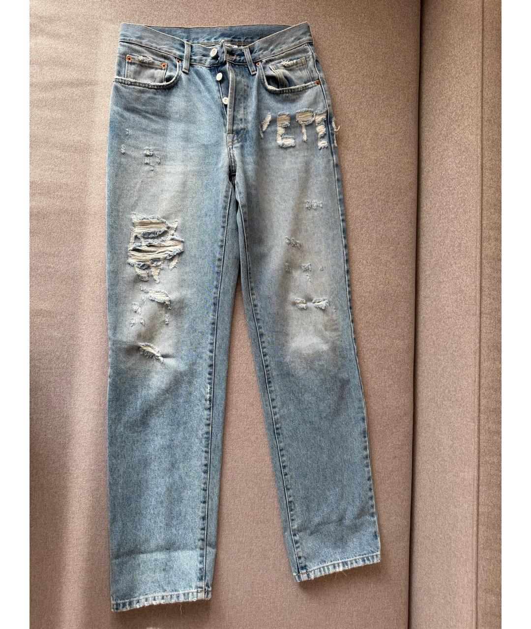 VETEMENTS Голубые хлопковые прямые джинсы, фото 7