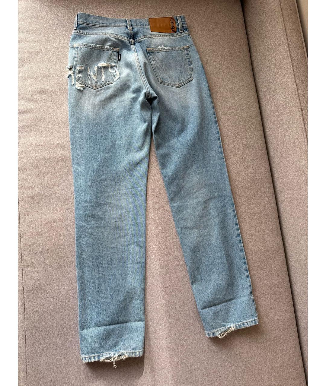 VETEMENTS Голубые хлопковые прямые джинсы, фото 2