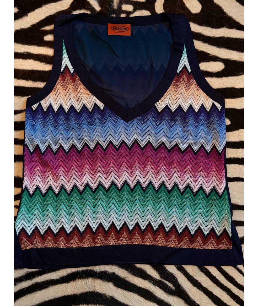 MISSONI Темно-синяя хлопковая майка, фото 5