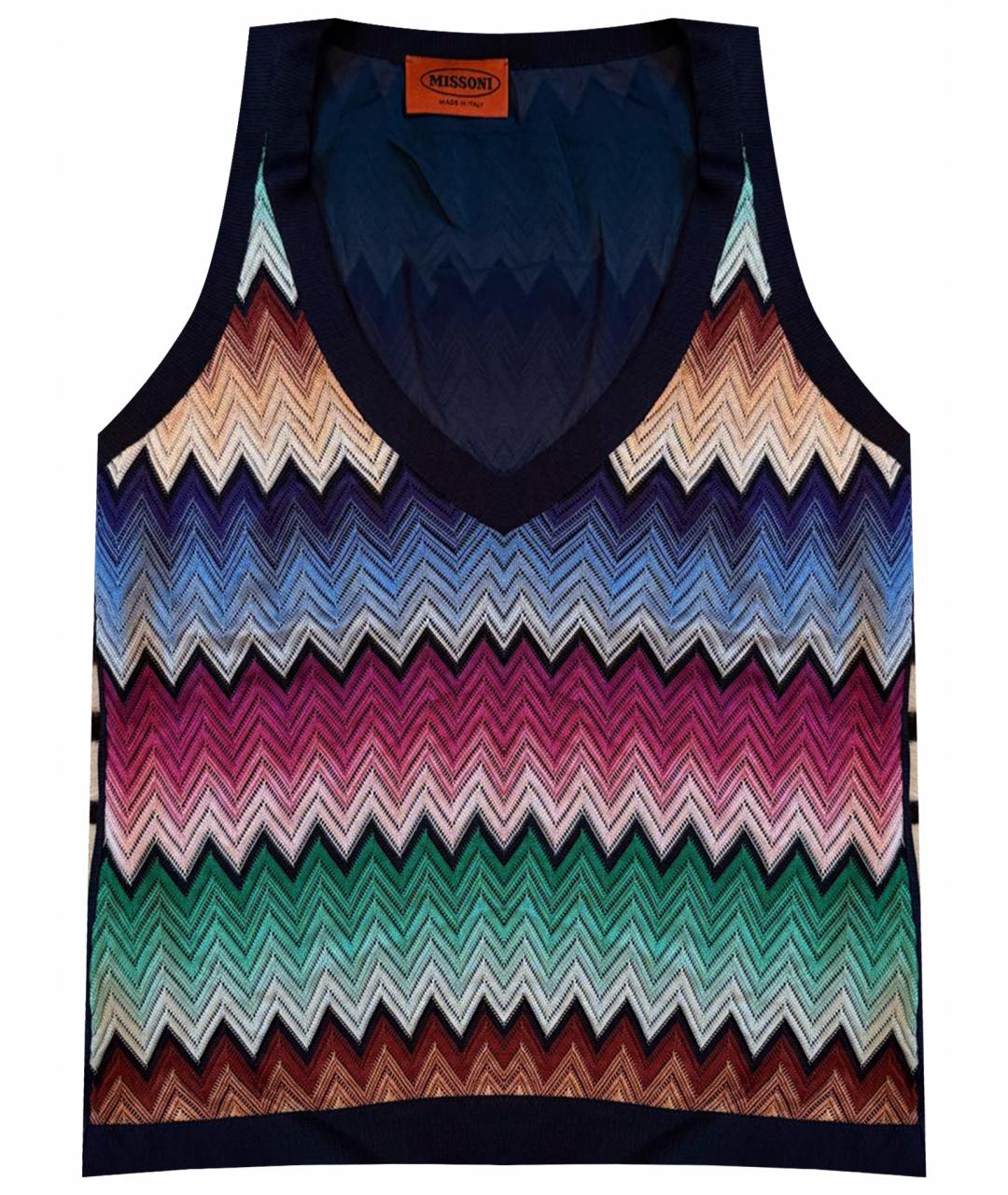 MISSONI Темно-синяя хлопковая майка, фото 1