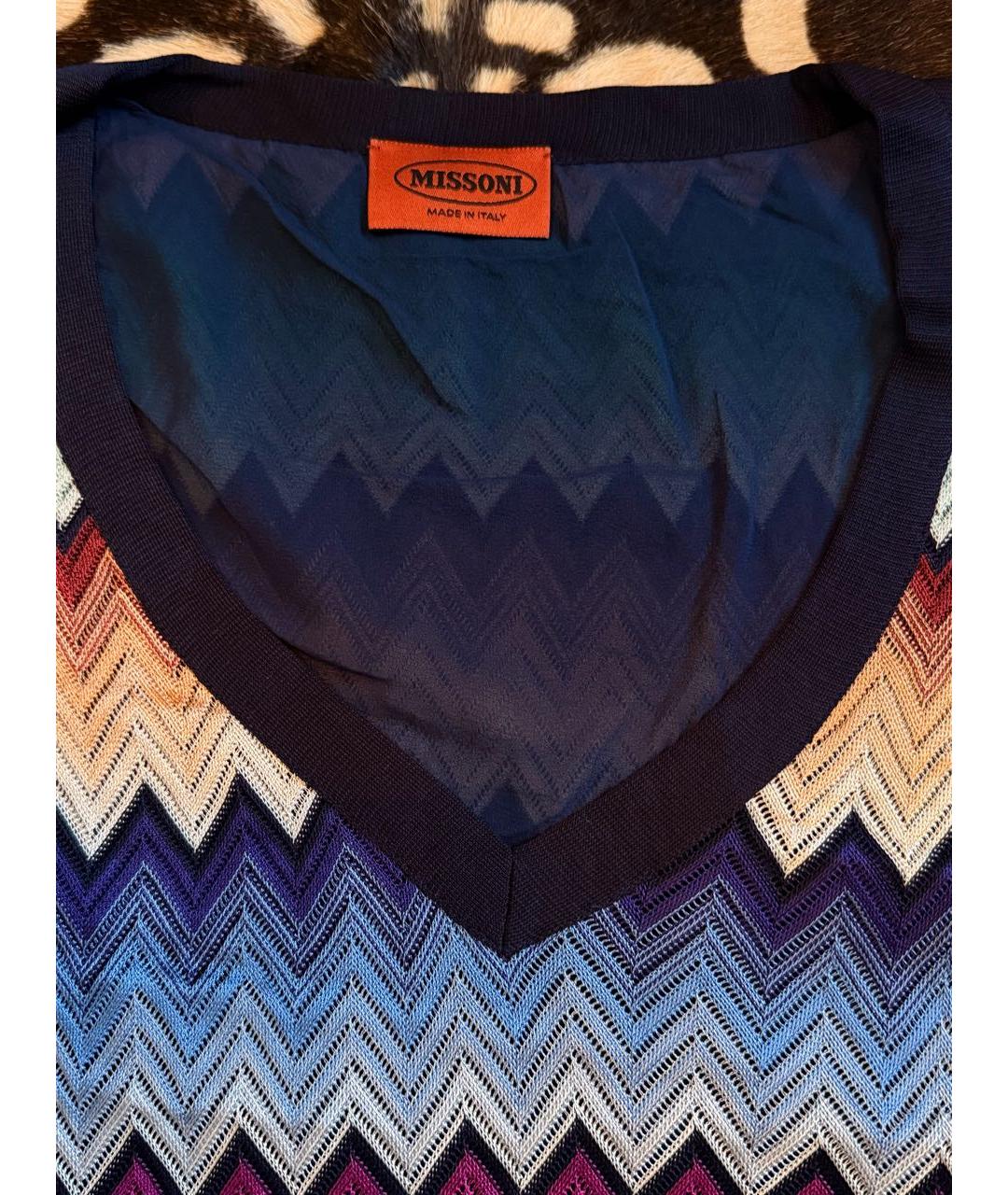 MISSONI Темно-синяя хлопковая майка, фото 3