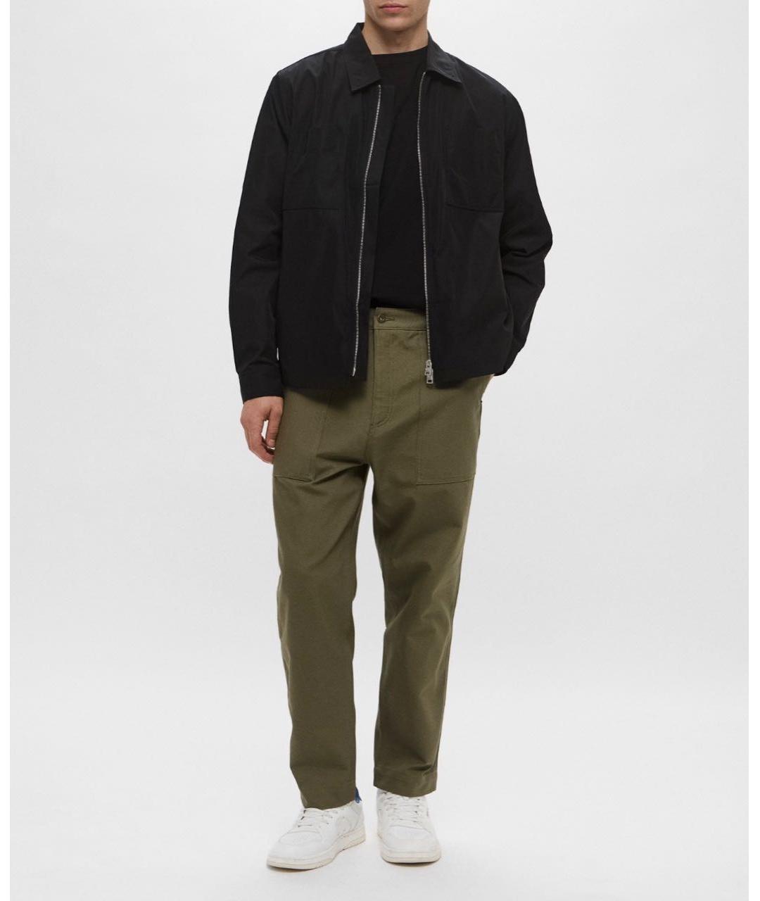 HUGO BOSS Хаки хлопко-эластановые повседневные брюки, фото 5