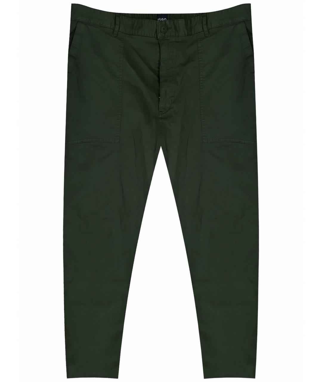 HUGO BOSS Хаки хлопко-эластановые повседневные брюки, фото 1