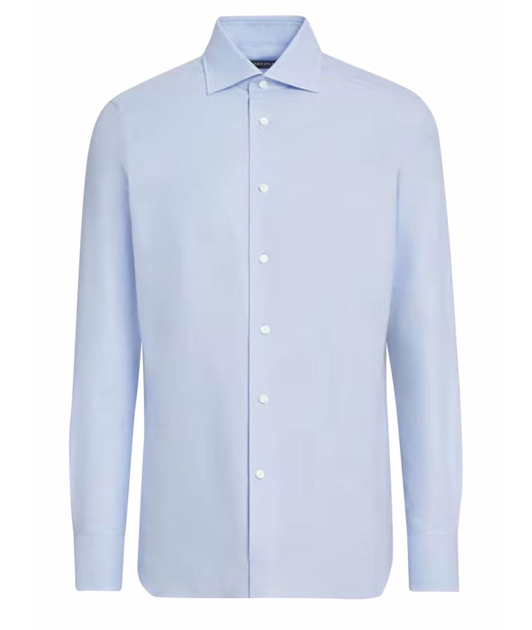 ERMENEGILDO ZEGNA XXX Голубая хлопковая классическая рубашка, фото 1