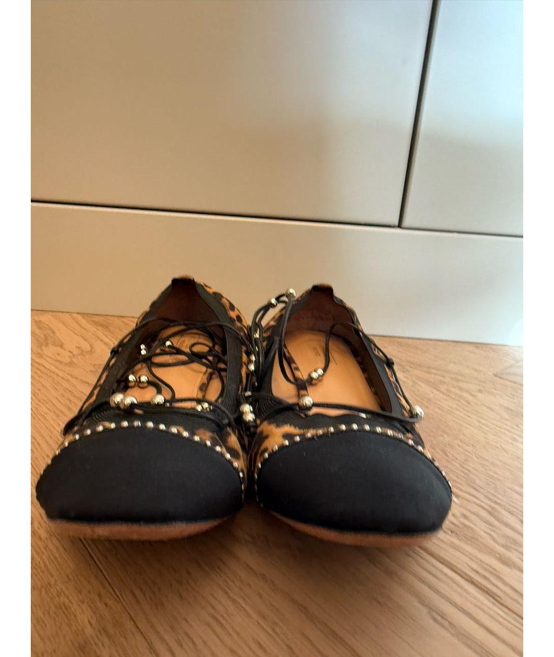 AQUAZZURA Оранжевое нубуковые балетки, фото 2