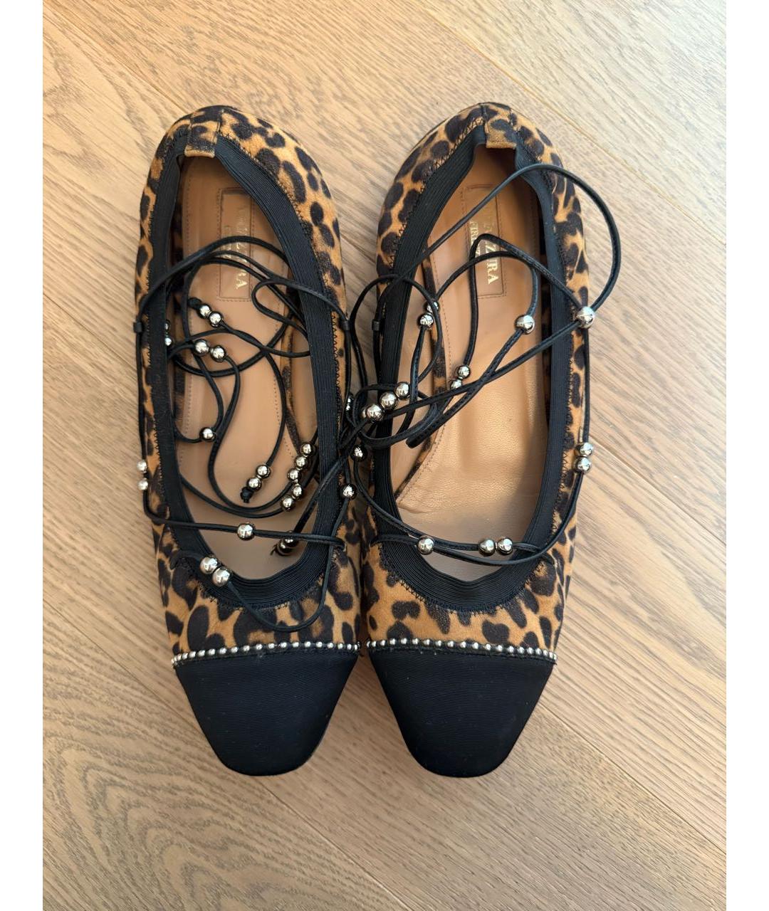 AQUAZZURA Оранжевое нубуковые балетки, фото 3