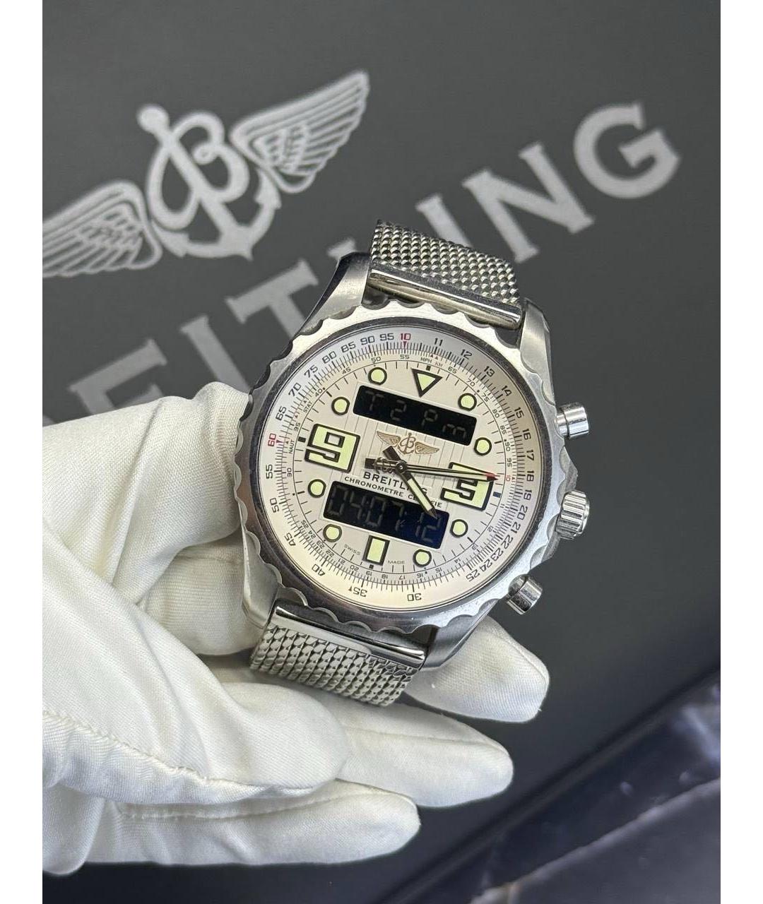 BREITLING Серебряные металлические часы, фото 3