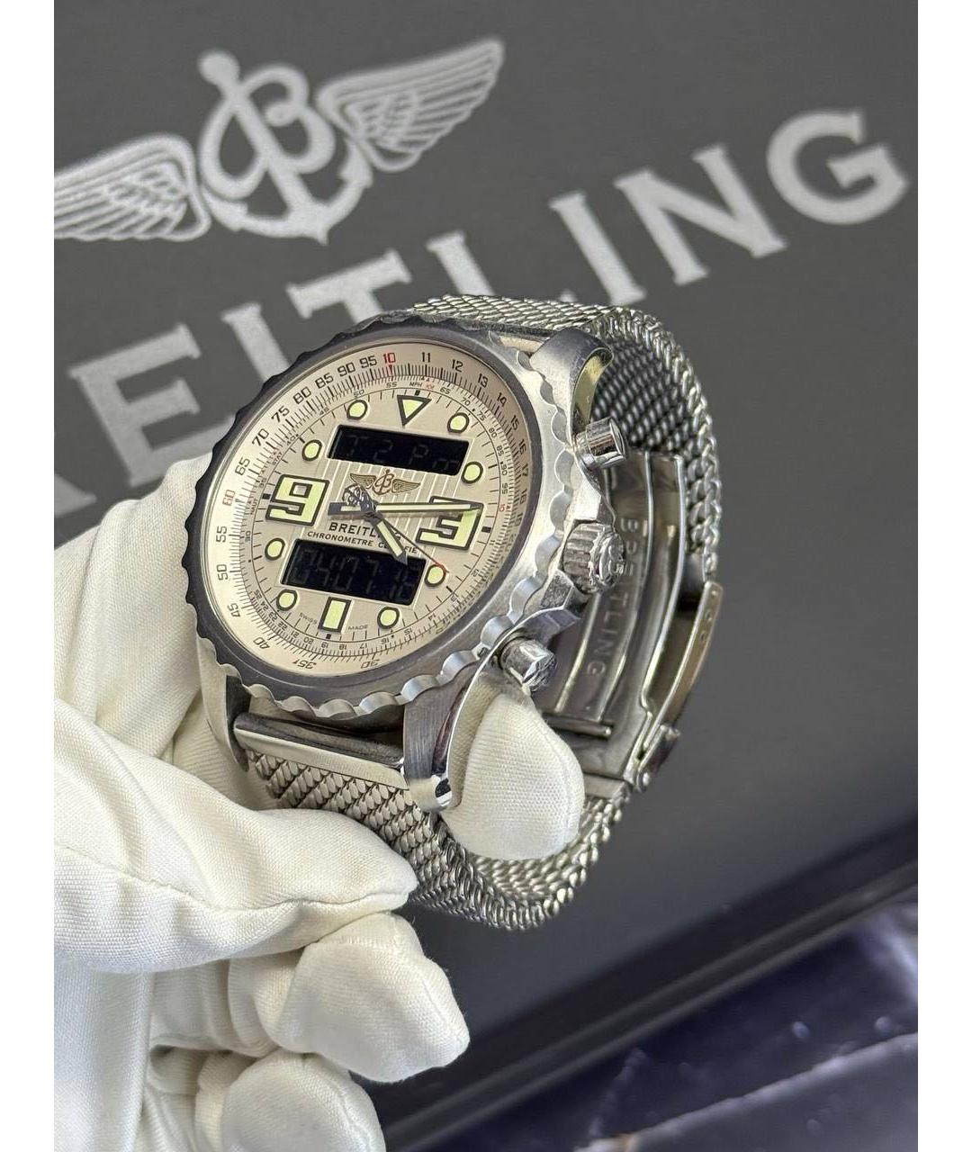 BREITLING Серебряные металлические часы, фото 2