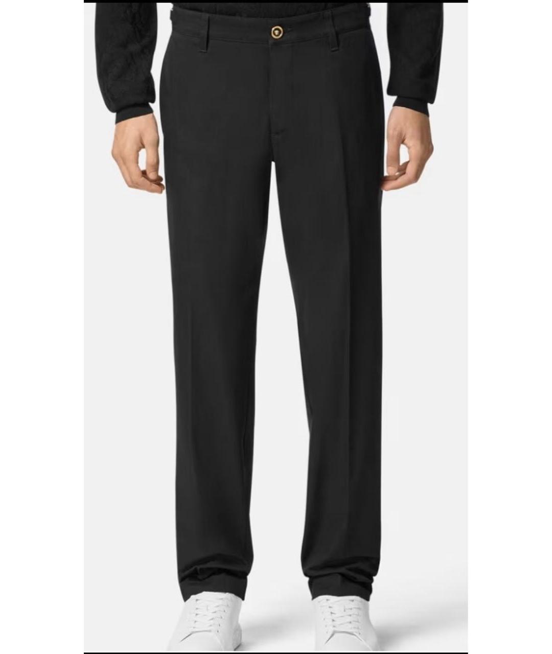 VERSACE Черные хлопковые повседневные брюки, фото 5