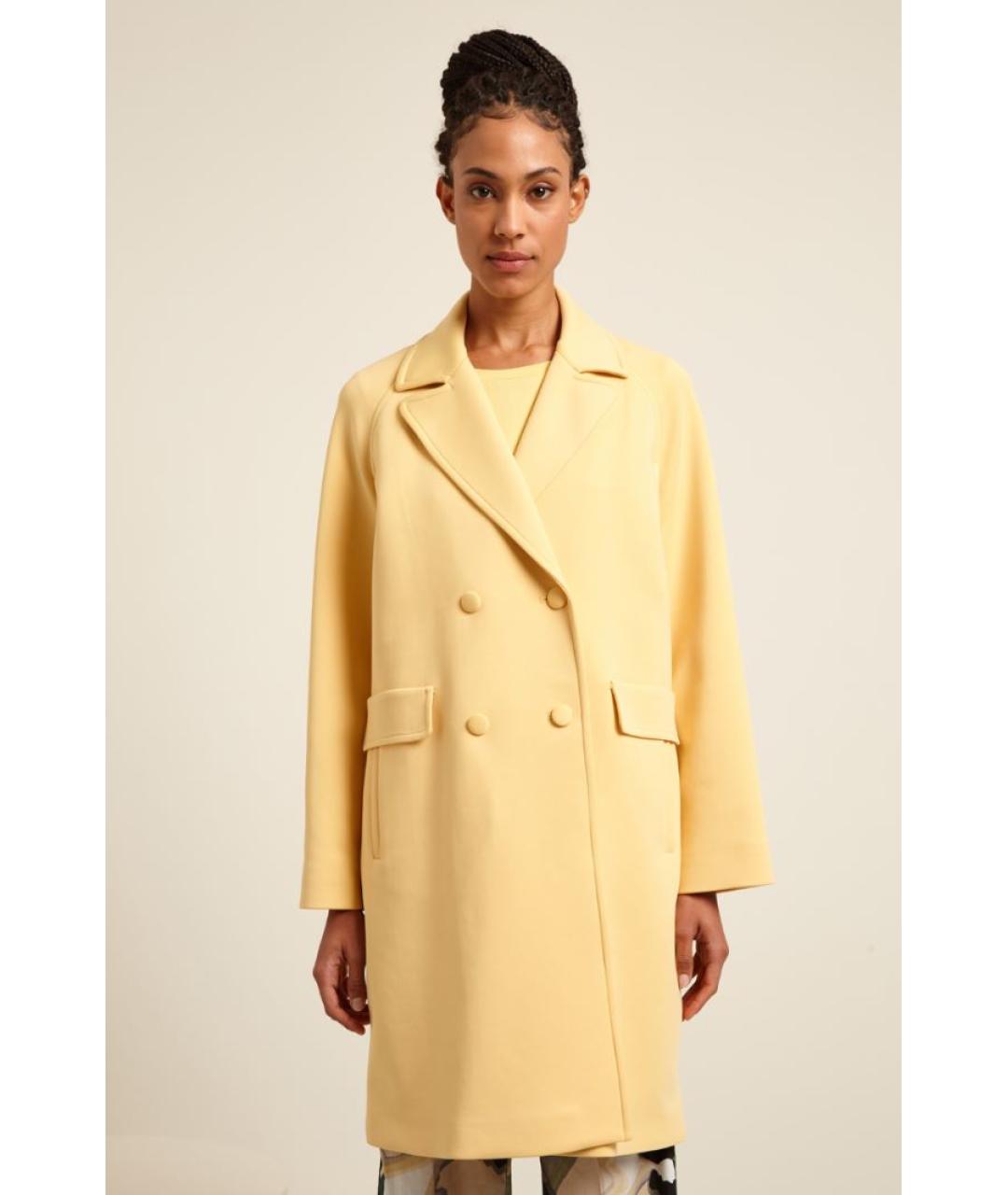 WEEKEND MAX MARA Желтое полиэстеровое пальто, фото 4