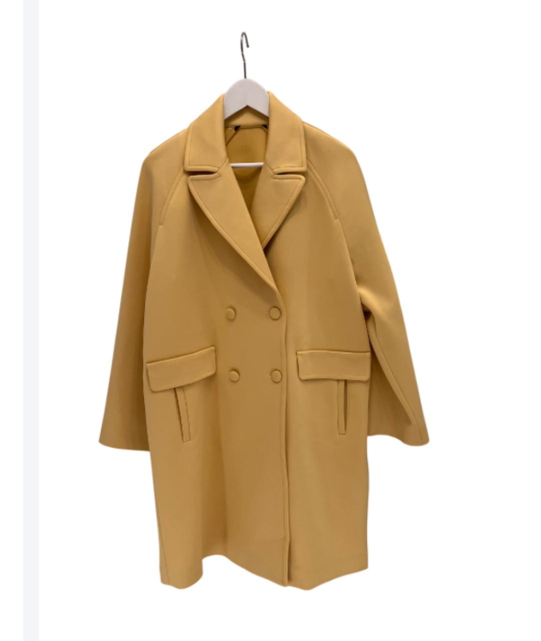 WEEKEND MAX MARA Желтое полиэстеровое пальто, фото 8