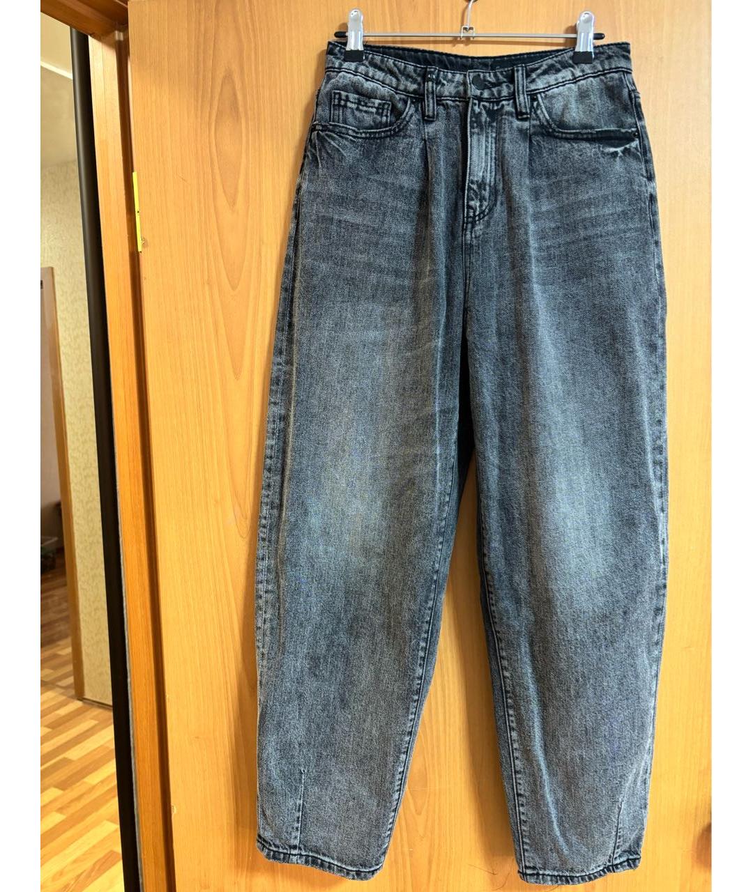 ARMANI EXCHANGE Антрацитовые хлопко-полиэстеровые прямые джинсы, фото 9