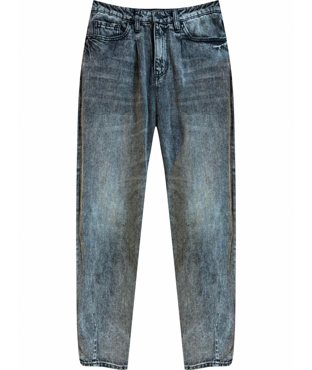 ARMANI EXCHANGE Антрацитовые хлопко-полиэстеровые прямые джинсы, фото 1