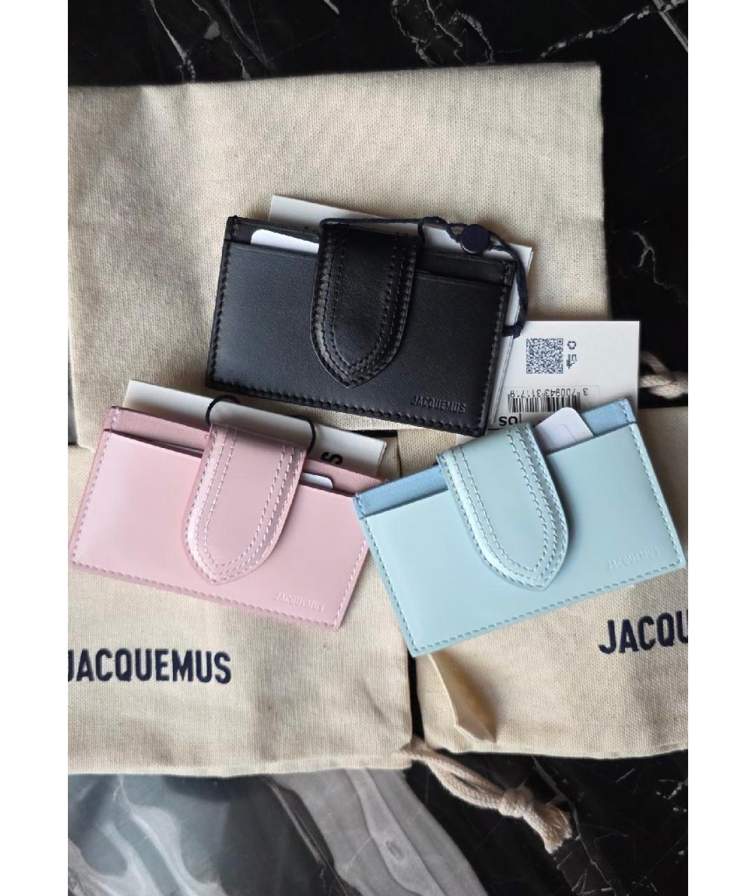 JACQUEMUS Черный кожаный кардхолдер, фото 4