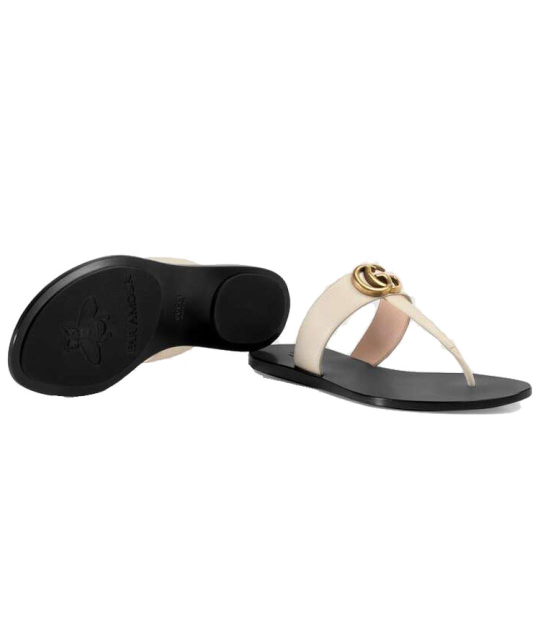 GUCCI Бежевые шлепанцы, фото 6