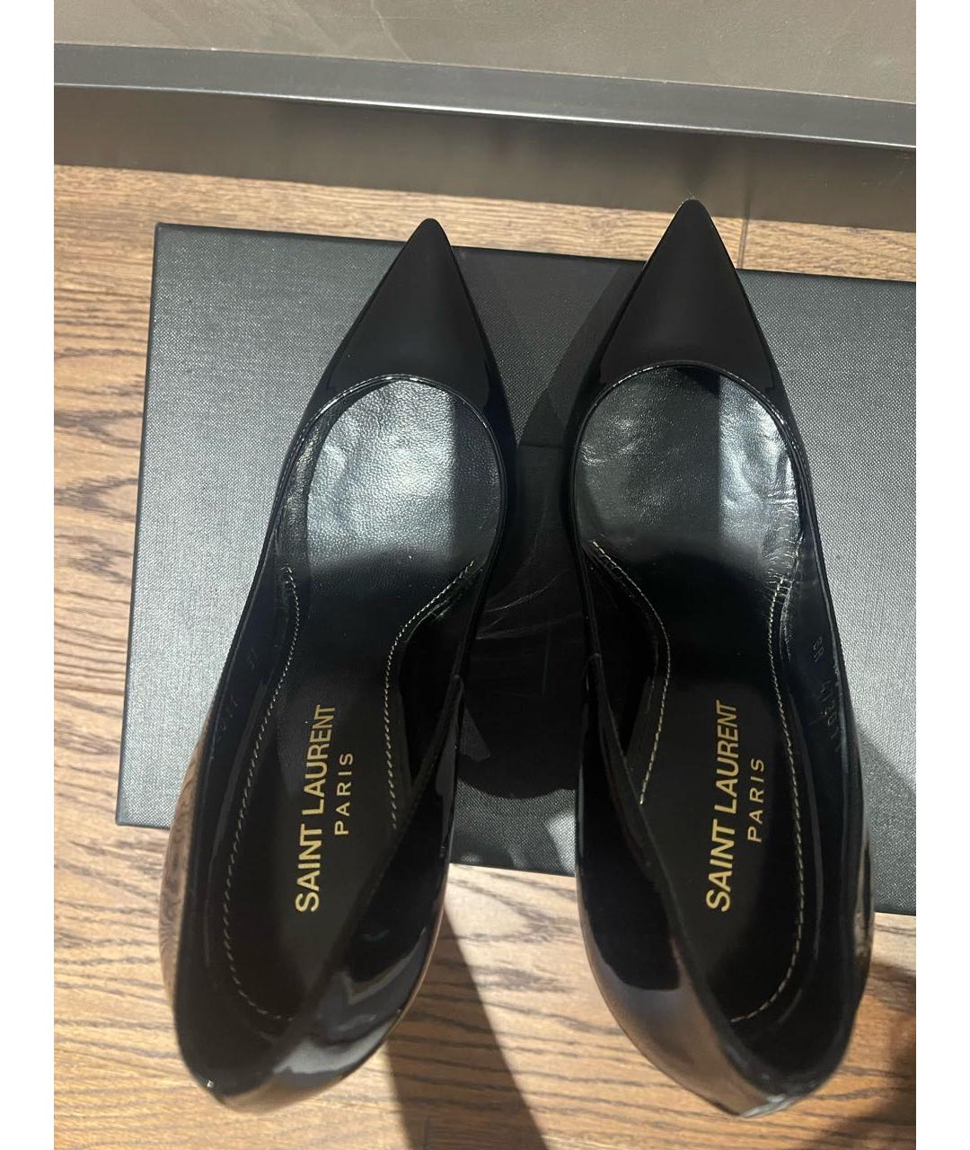 SAINT LAURENT Черные туфли из лакированной кожи, фото 3