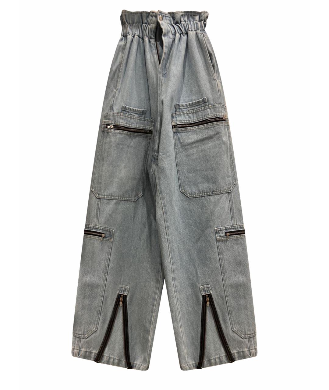 FORTE COUTURE Голубые хлопковые прямые джинсы, фото 1