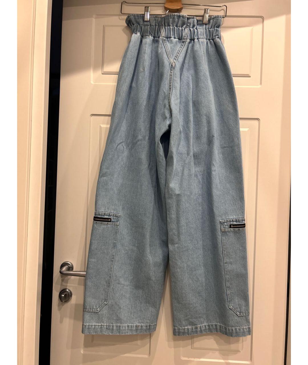 FORTE COUTURE Голубые хлопковые прямые джинсы, фото 2