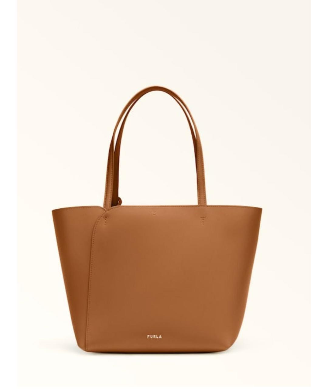 FURLA Коричневая кожаная сумка тоут, фото 6