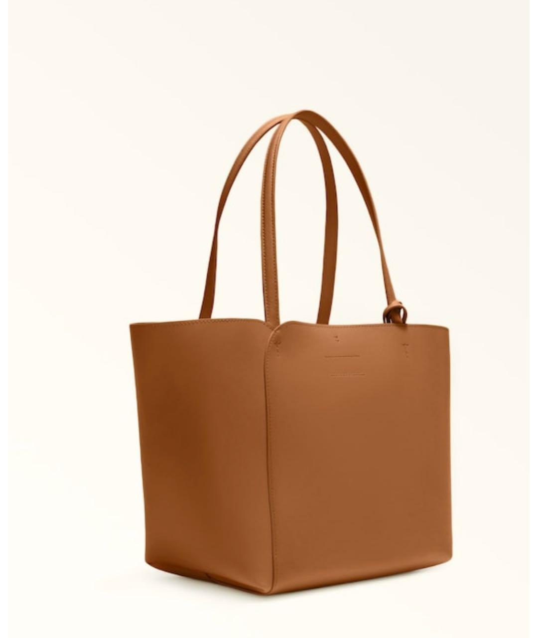 FURLA Коричневая кожаная сумка тоут, фото 3