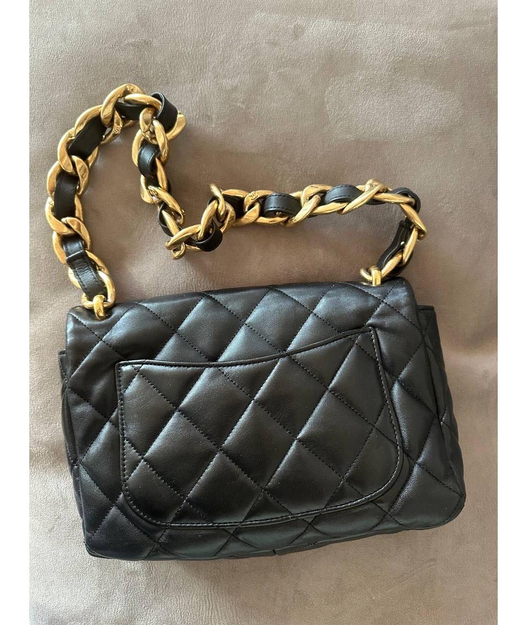 CHANEL Черная кожаная сумка через плечо, фото 6
