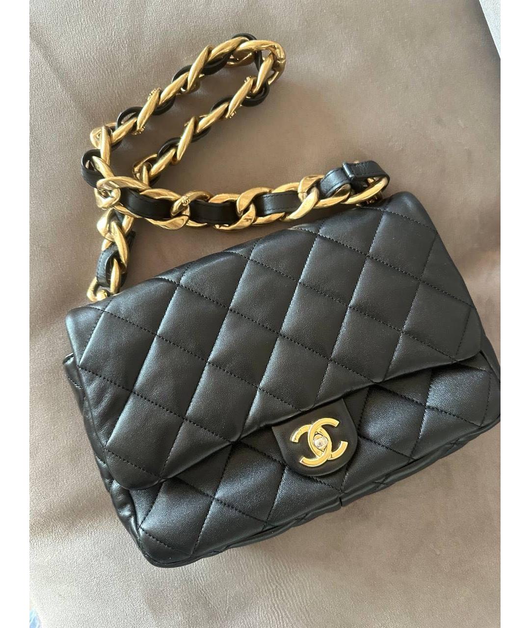 CHANEL Черная кожаная сумка через плечо, фото 3