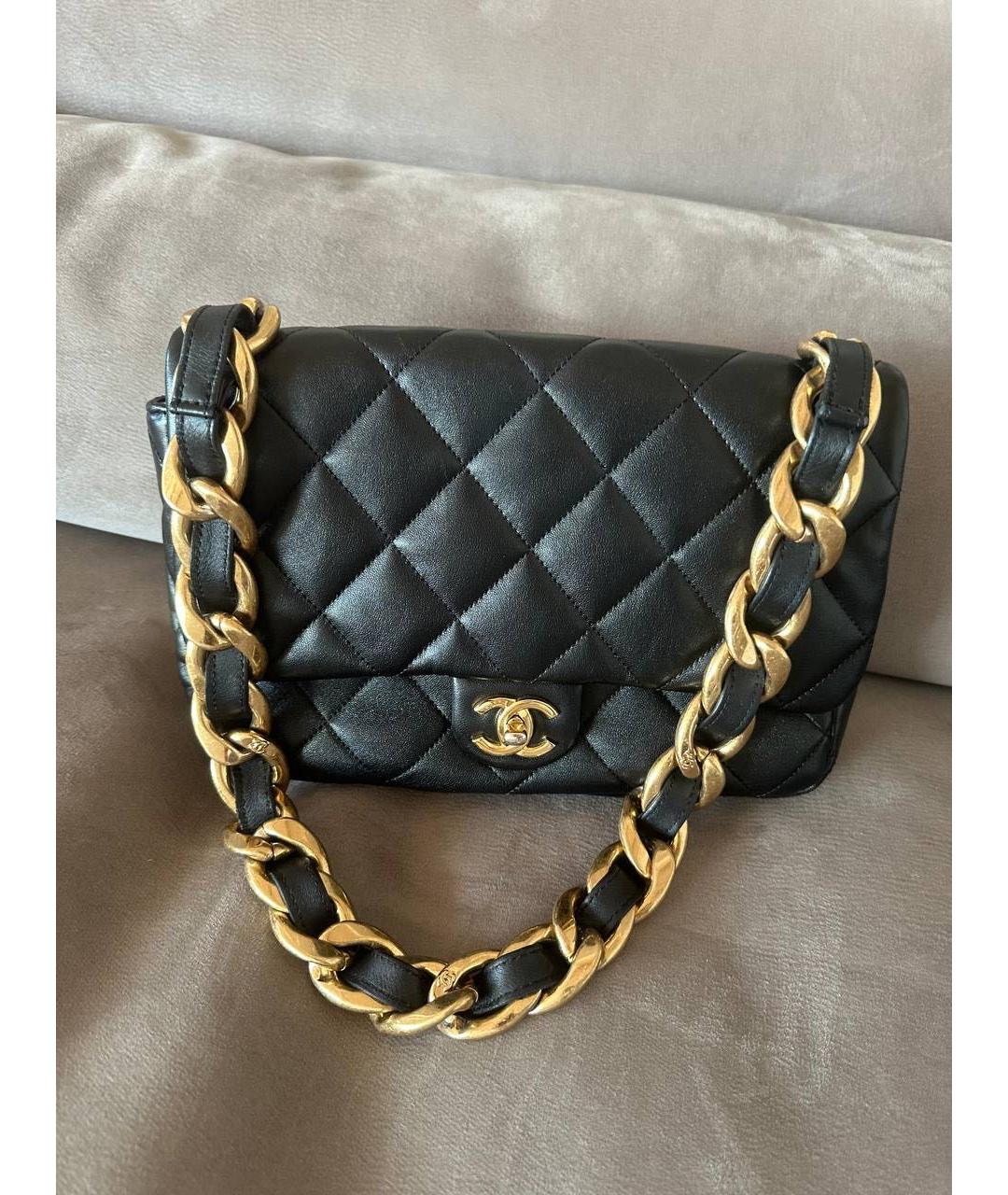 CHANEL Черная кожаная сумка через плечо, фото 4