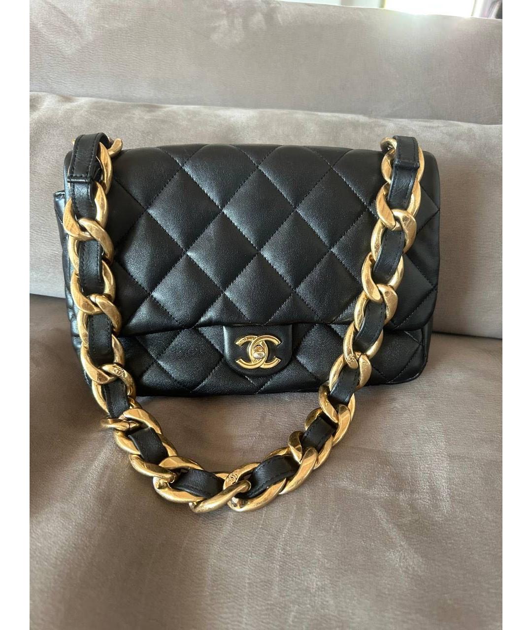 CHANEL Черная кожаная сумка через плечо, фото 2