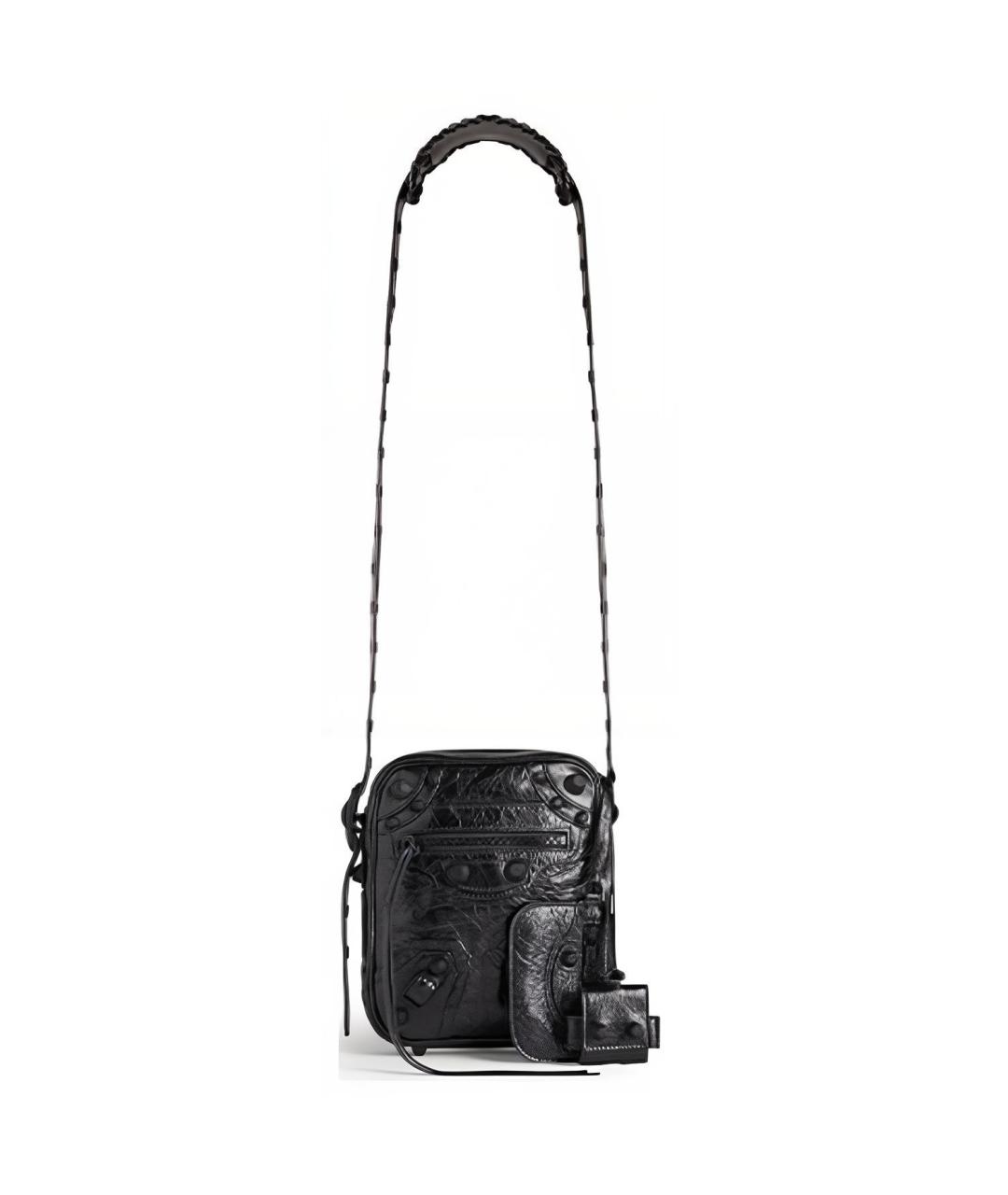 BALENCIAGA Черная кожаная сумка на плечо, фото 1