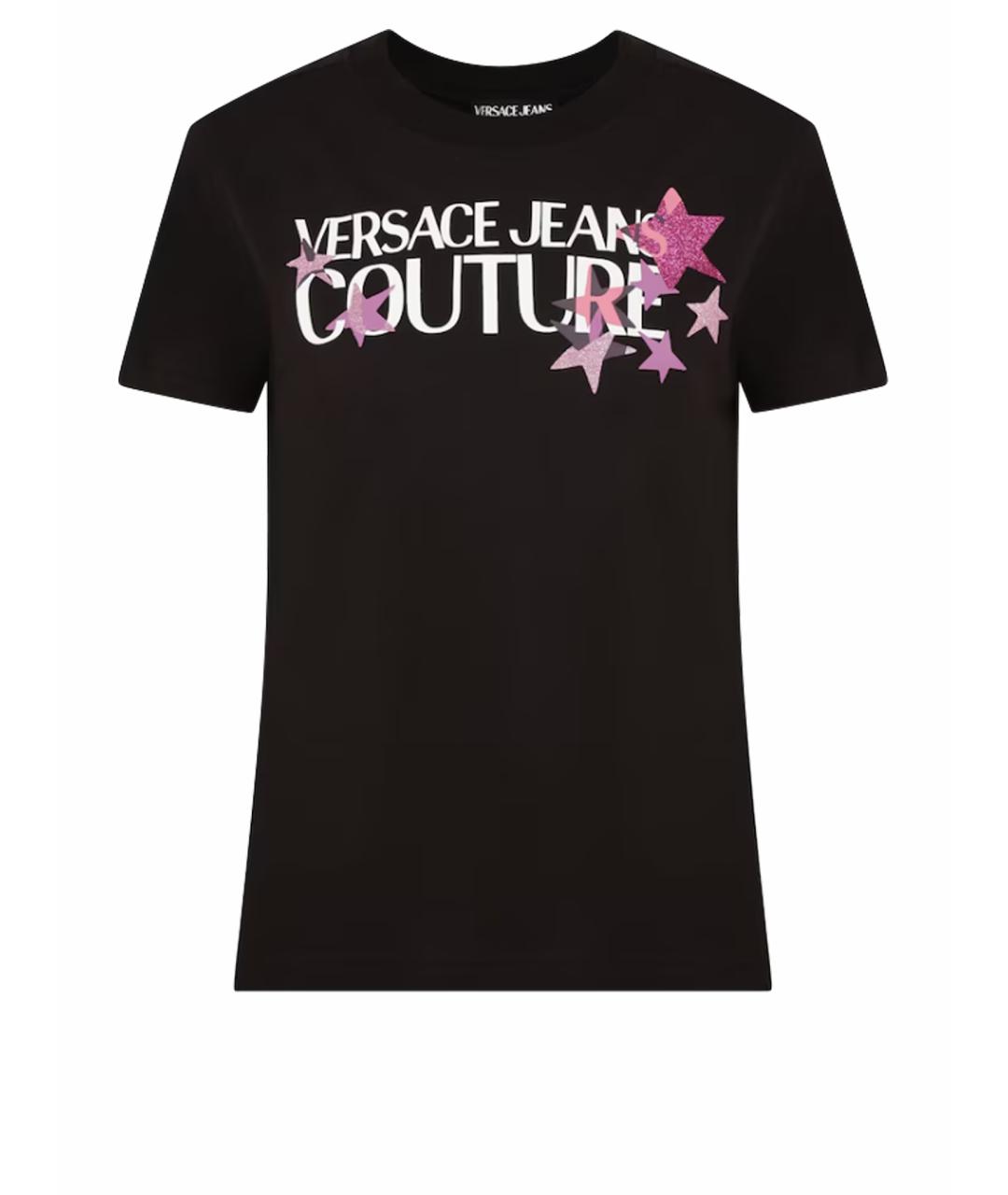VERSACE JEANS COUTURE Черная хлопковая футболка, фото 1