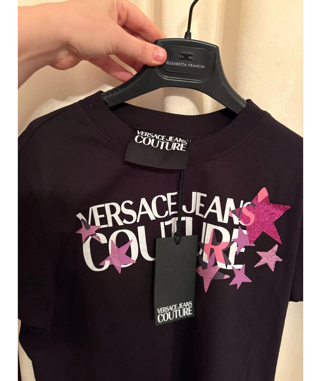 VERSACE JEANS COUTURE Черная хлопковая футболка, фото 3