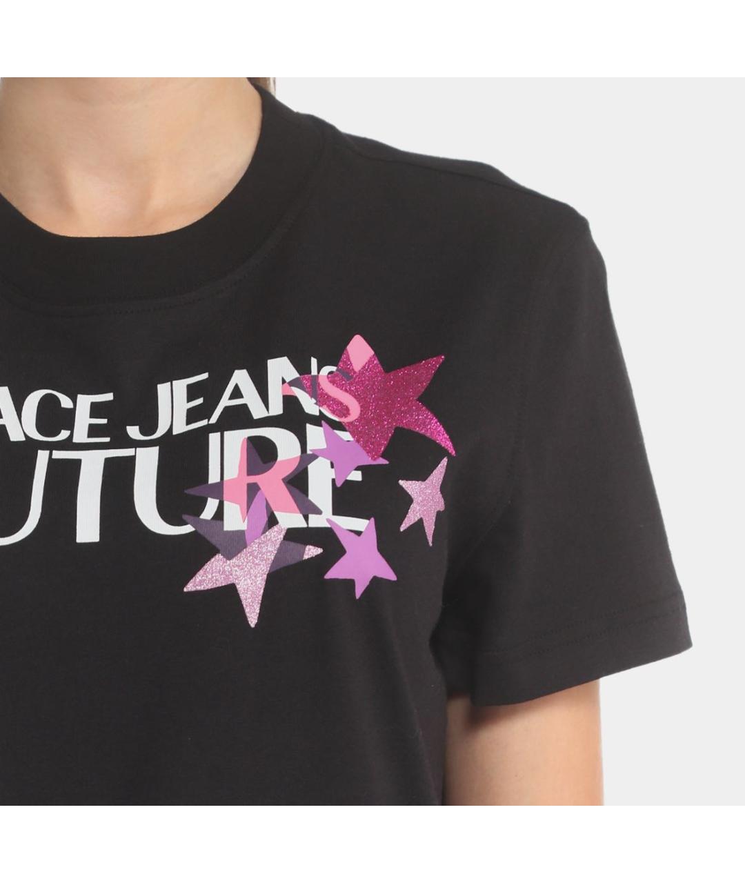 VERSACE JEANS COUTURE Черная хлопковая футболка, фото 7