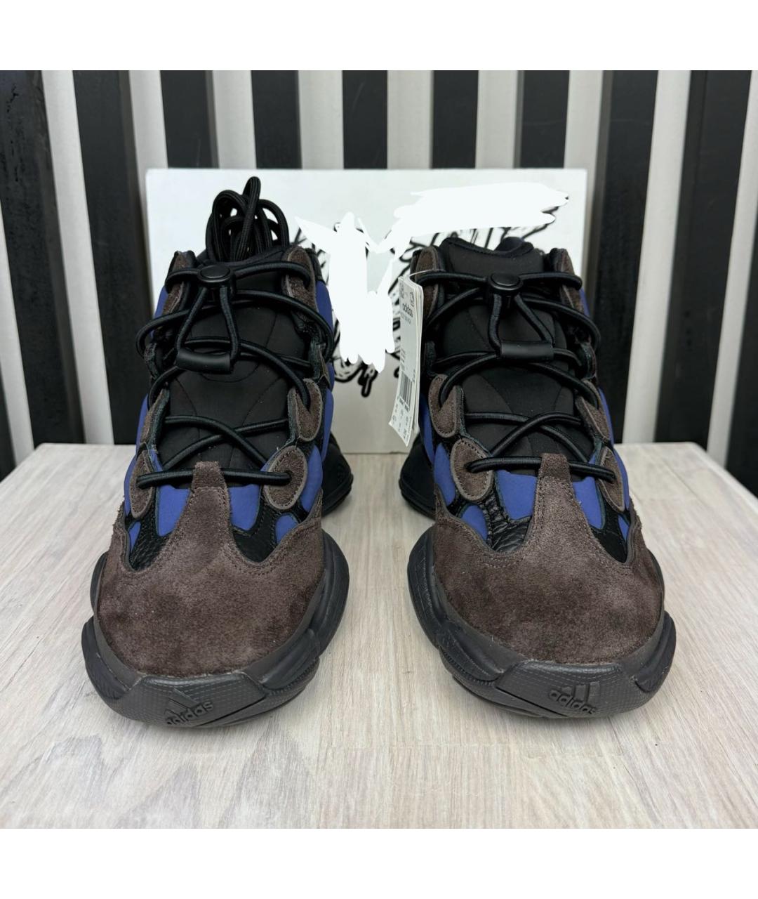 ADIDAS YEEZY Коричневые замшевые высокие кроссовки / кеды, фото 3