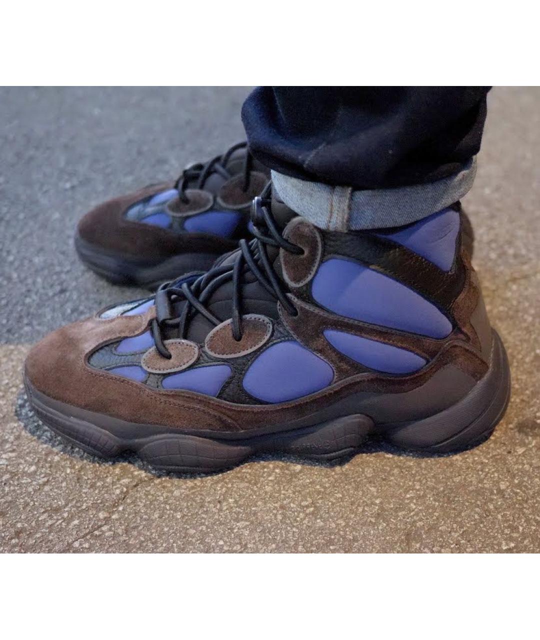 ADIDAS YEEZY Коричневые замшевые высокие кроссовки / кеды, фото 6