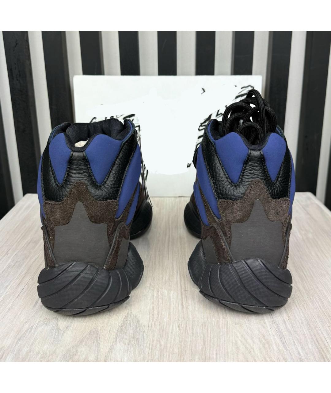 ADIDAS YEEZY Коричневые замшевые высокие кроссовки / кеды, фото 4