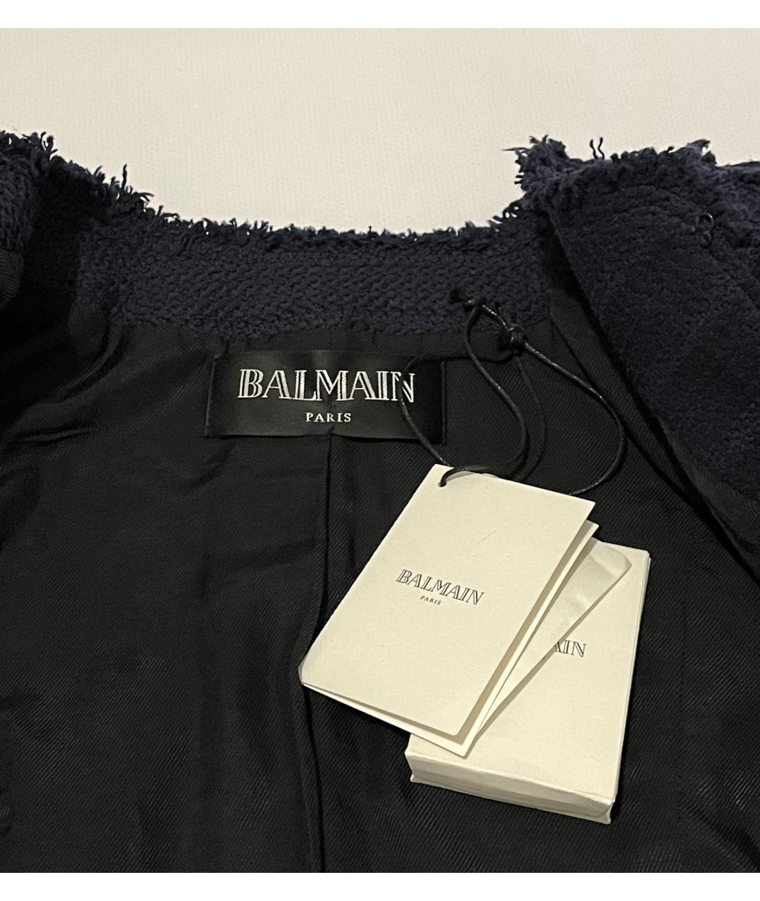 BALMAIN Темно-синий полиамидовый жакет/пиджак, фото 3